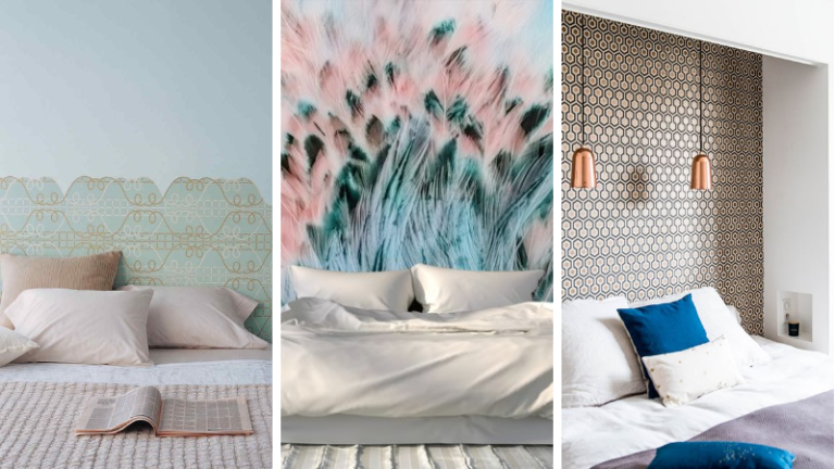 21 inspirations pour opter pour une tête de lit en papier peint