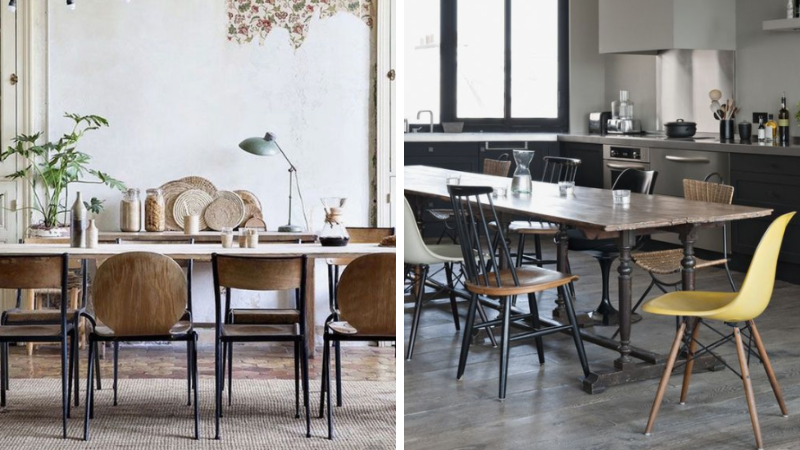 chaises dépareillées