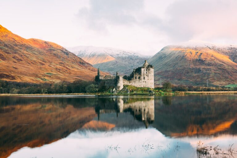 paysage avec un château en écosse