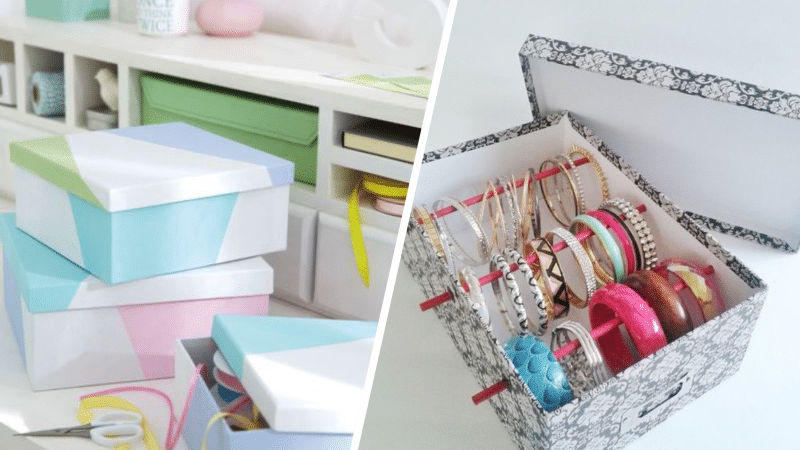 boites à chaussures transformées