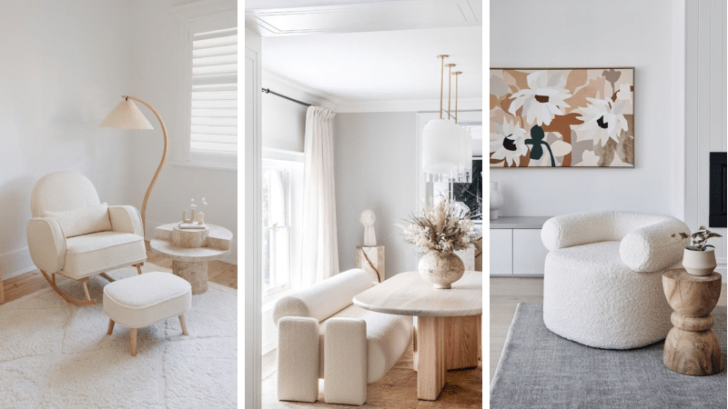 décoration intérieure en laine bouclée