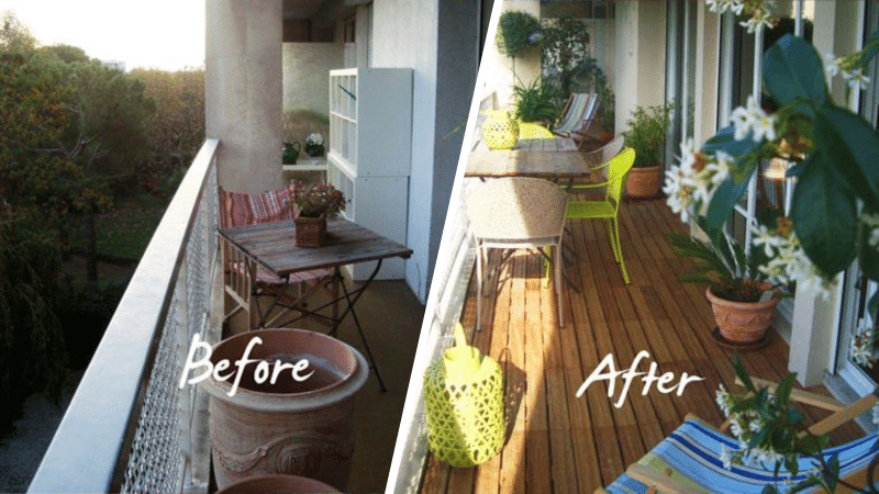 avant après aménagement de terrasse