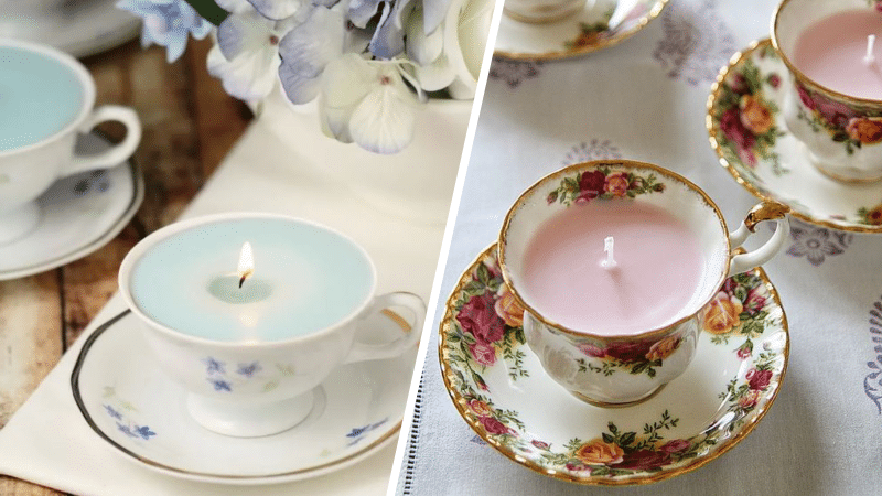 bougie dans une tasse