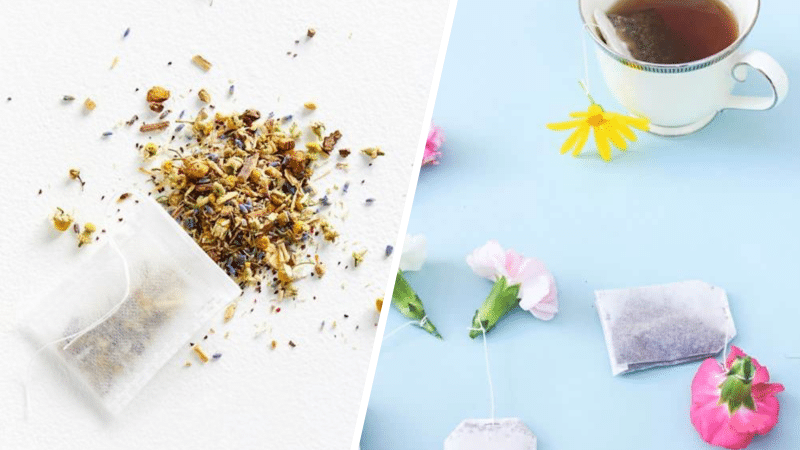 sachets de thé fleuris