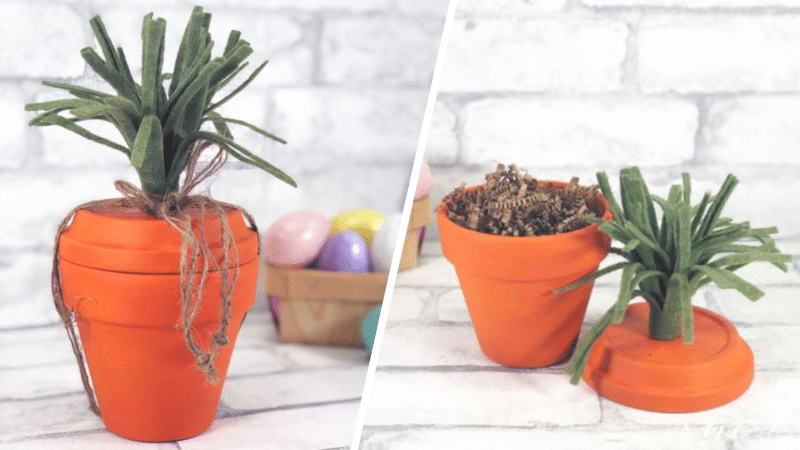 carotte fabriquée à base de pot en terre cuite