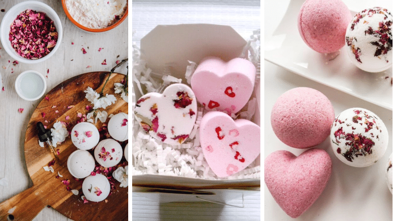 bombe de bain à la rose