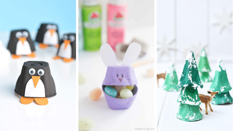 bricolages avec des boites d'oeufs