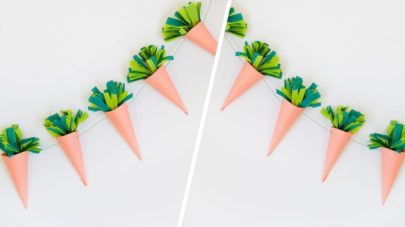 guirlande carottes en papier