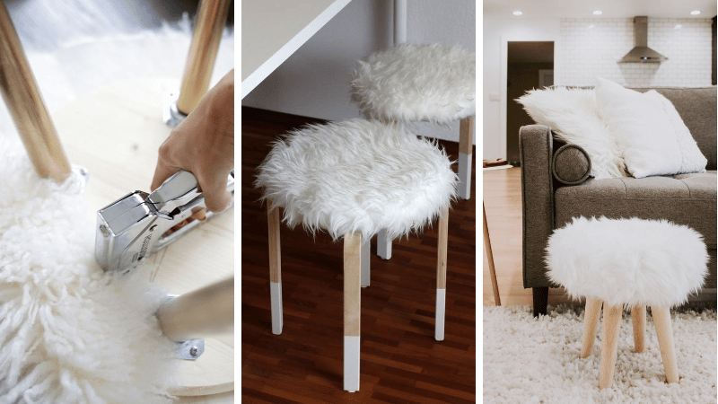 diy tabouret scandinave fourrure
