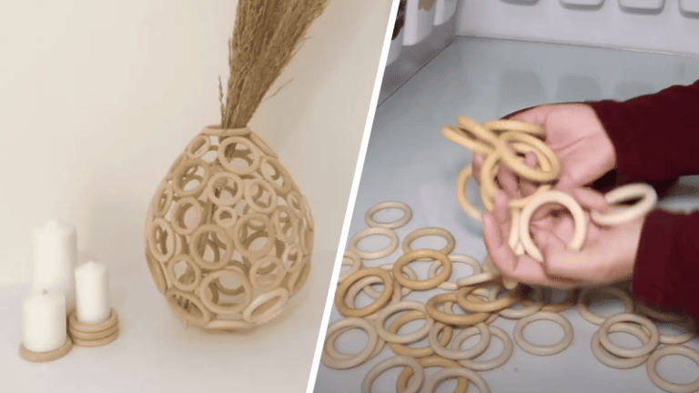 vase avec anneaux en bois diy