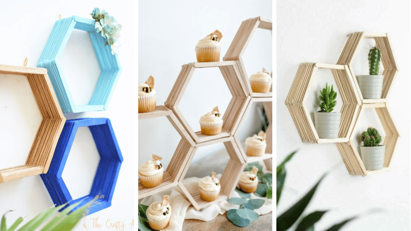 étagères en bâtonnets de glace