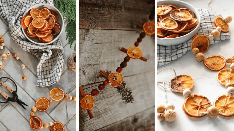 guirlande automnale avec des oranges