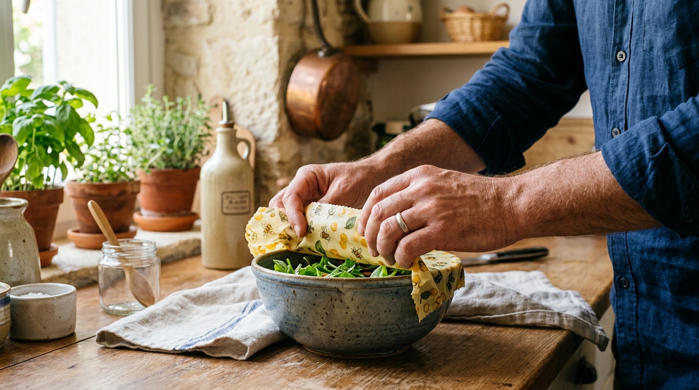 C’est la fin du film alimentaire dans ma cuisine : ce que je fais fondre sur un carré de tissu couvre mes plats depuis des mois sans jamais finir à la poubelle