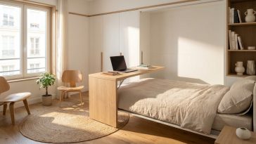 Aménager coin bureau petit studio : le setup escamotable qui disparaît en 10 secondes
