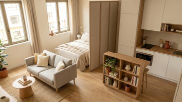 Aménager studio 25m2 optimisé : le plan qui sépare 3 zones sans perdre de surface