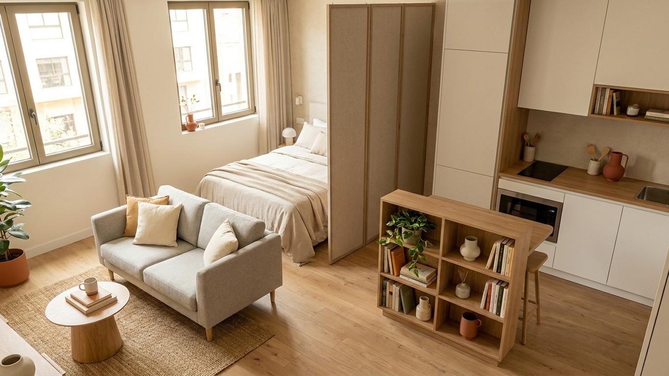 Aménager studio 25m2 optimisé : le plan qui sépare 3 zones sans perdre de surface