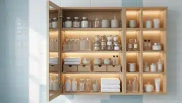 Astuce rangement salle de bain : comment ranger 50 produits dans 0,5m² sans meuble supplémentaire