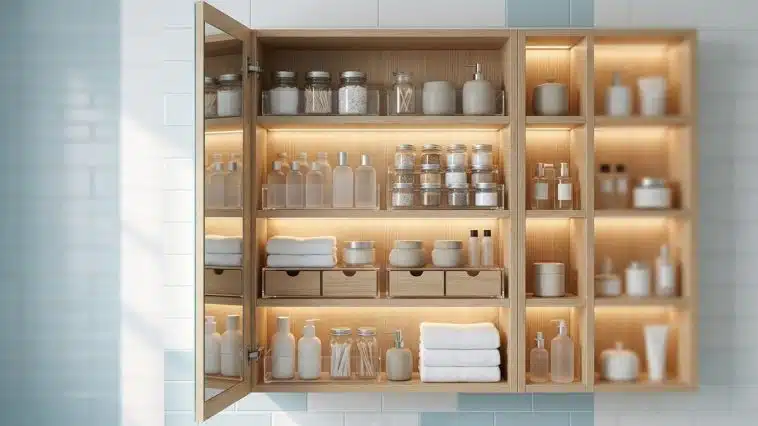 Astuce rangement salle de bain : comment ranger 50 produits dans 0,5m² sans meuble supplémentaire