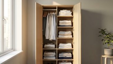 Dressing petit espace : la solution 60 cm de large qui range 40 vêtements pliés