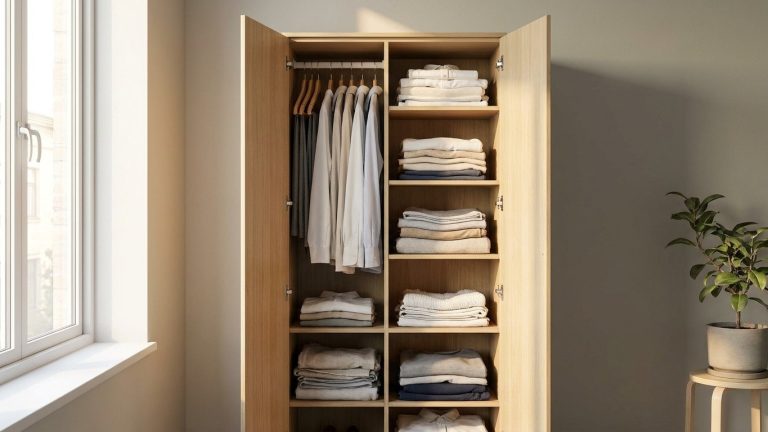 Dressing petit espace : la solution 60 cm de large qui range 40 vêtements pliés
