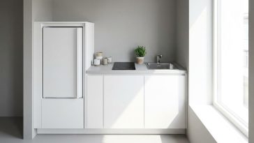 Kitchenette gain de place : le module 120 cm qui intègre plaque, évier et frigo