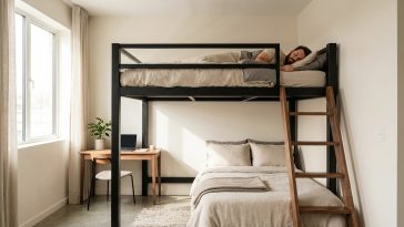 Lit superposé gain de place : la version adulte homologuée jusqu'à 150 kg par couchage