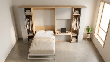 Meuble multifonction petit appartement : le rangement qui cache lit, bureau et penderie