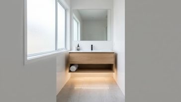 Meuble vasque compact petite pièce : le plan vasque suspendu qui libère le sol