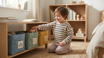 Organiser chambre enfant rangement : la zone de tri qui responsabilise dès 4 ans