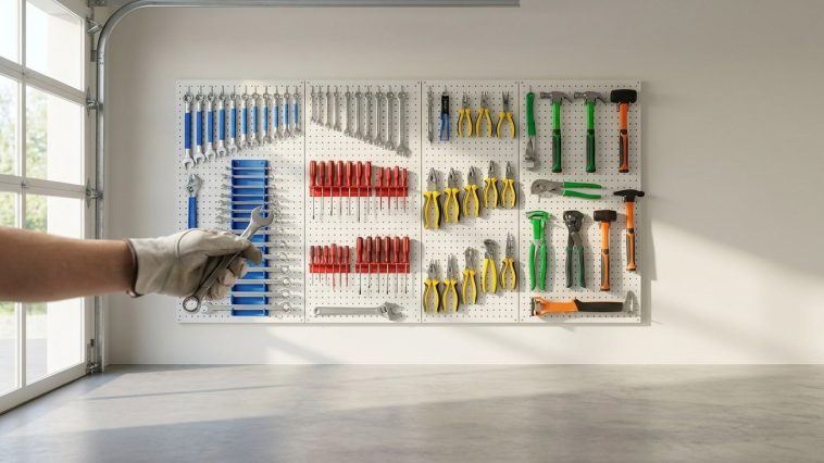 Organiser garage rangement outils : le panneau mural qui range 50 outils en 2 heures