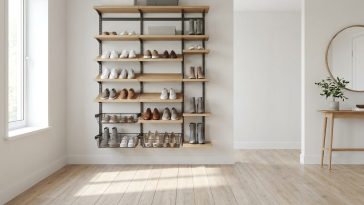 Rangement chaussures astuce : la solution murale qui libère 1m² au sol en un weekend