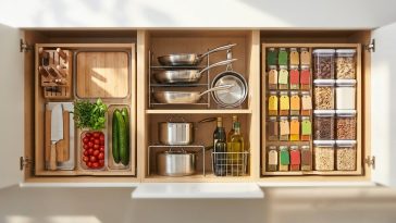 Rangement cuisine petit espace astuces : l'organisation par zones qui triple la capacité
